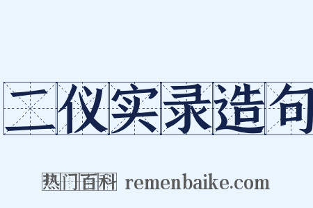 二仪实录造句是什么意思的图片